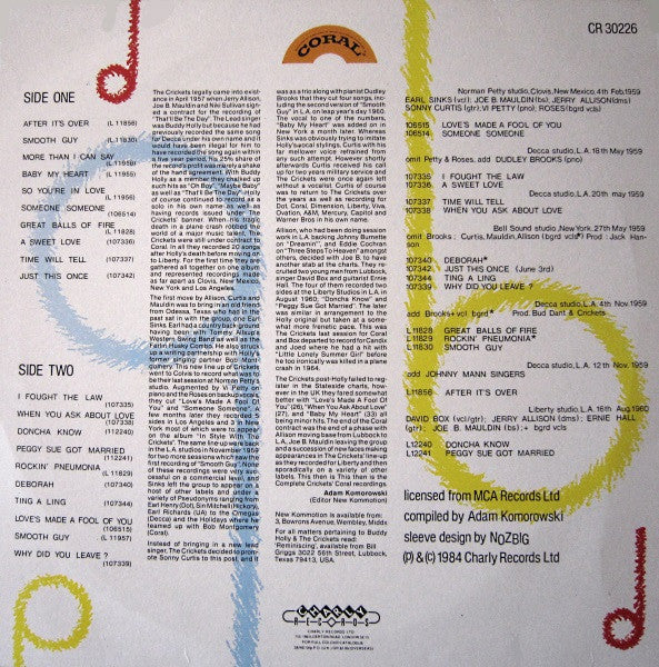 The Crickets (2) : The Complete Crickets (LP, Comp)