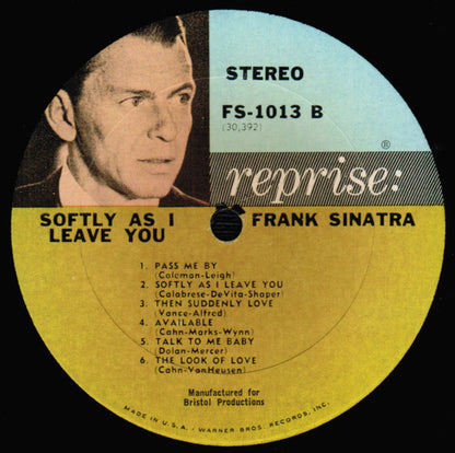 Frank Sinatra : Softly, As I Leave You (LP, Album)