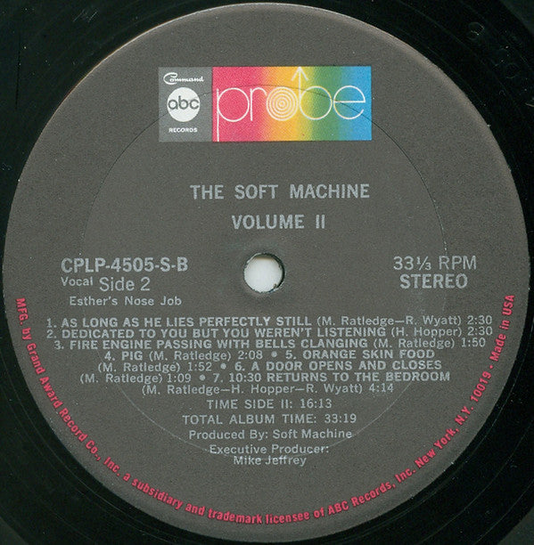 Soft Machine : Volume Two (LP, Album, Gat)