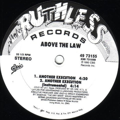 Above The Law : Murder Rap B/W Another Execution (12", Single)