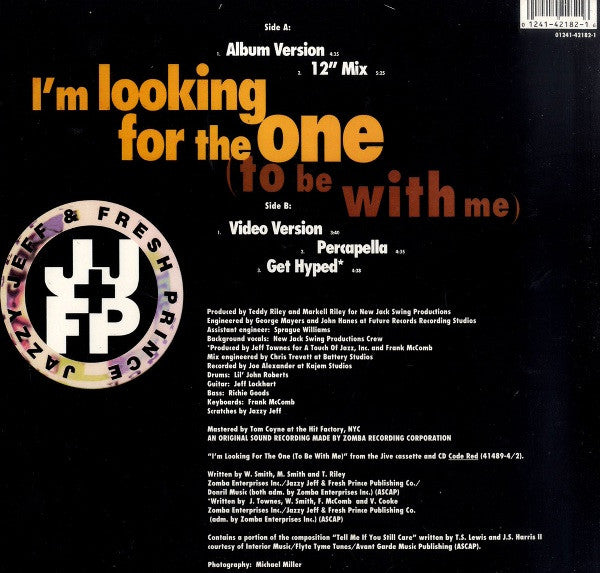 DJ Jazzy Jeff & The Fresh Prince : I'm Looking For The One (To Be With Me) (12", Promo)