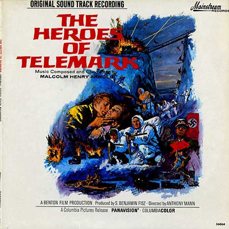 Malcolm Arnold : The Heroes Of Telemark: Original Sound Track Recording (LP, Album, Mono)