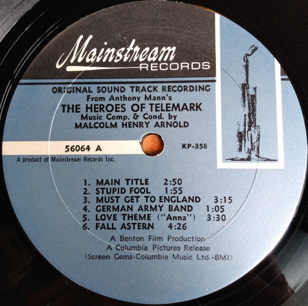 Malcolm Arnold : The Heroes Of Telemark: Original Sound Track Recording (LP, Album, Mono)