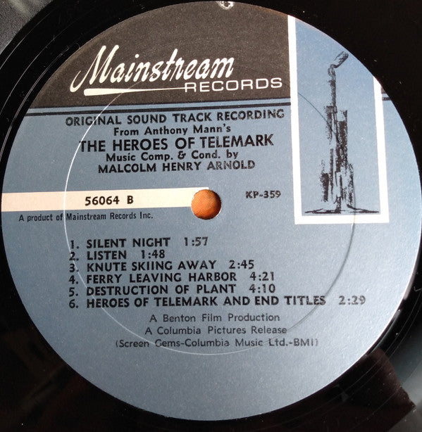 Malcolm Arnold : The Heroes Of Telemark: Original Sound Track Recording (LP, Album, Mono)