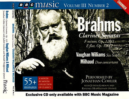 Johannes Brahms / Ralph Vaughan Williams / Darius Milhaud - Jonathan Cohler With Judith Gordon And Randall Hodgkinson : Clarinet Sonatas / Six Studies / Duo Concertant (CD, Comp)