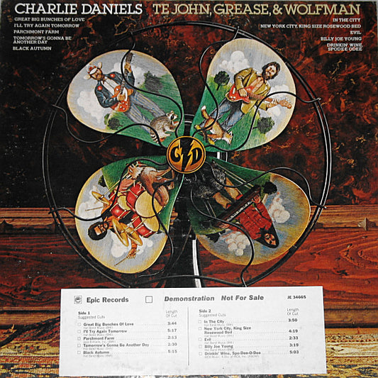 Charlie Daniels : Te John, Grease, & Wolfman (LP, Album, Promo, RE)