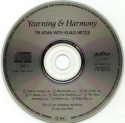 Tri Atma With Gyan Nishabda : Yearning & Harmony (CD, Album, RE)