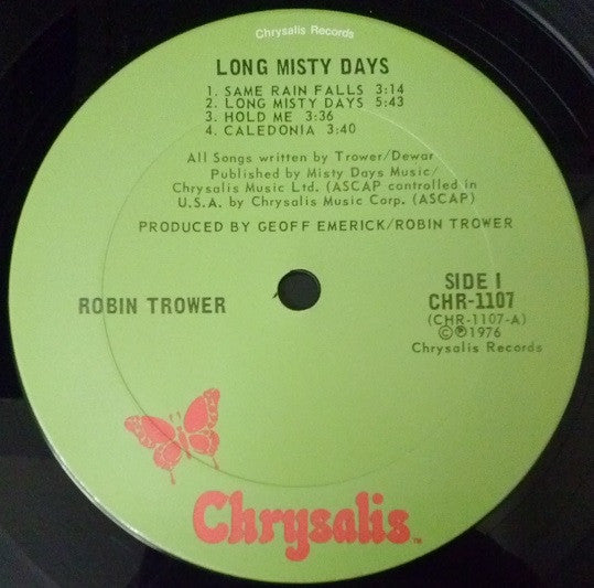 Robin Trower : Long Misty Days (LP, Album, Ter)