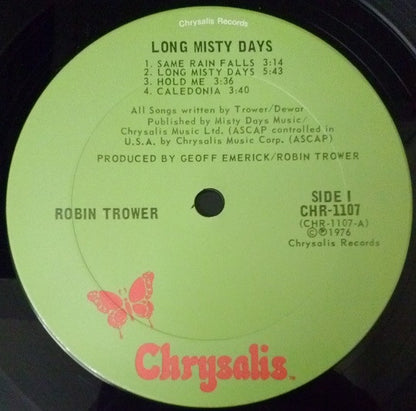 Robin Trower : Long Misty Days (LP, Album, Ter)