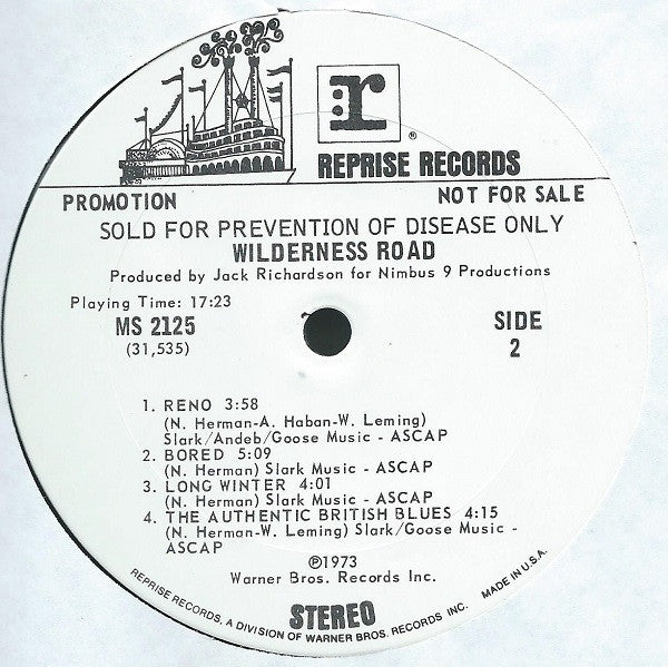 Wilderness Road : Sold For Prevention Of Disease Only (LP, Album, Promo)