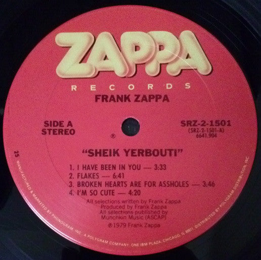 Frank Zappa : Sheik Yerbouti (2xLP, Album, San)