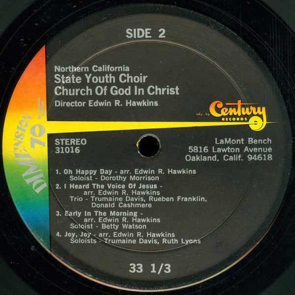 Northern California State Youth Choir , Director: Edwin Hawkins : Let Us Go Into The House Of The Lord (LP, Album)