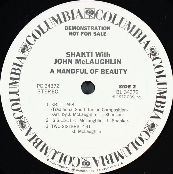 Shakti (2) With John McLaughlin : A Handful Of Beauty (LP, Promo)