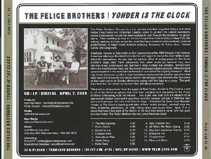 The Felice Brothers : Yonder Is The Clock (CD, Album, Promo)