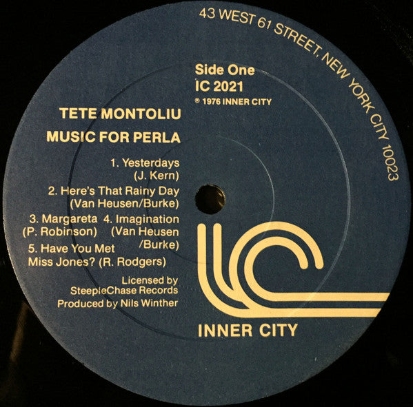 Tete Montoliu : Music For Perla (LP, Album, Ste)