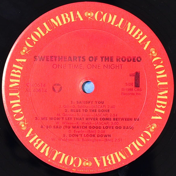 Sweethearts Of The Rodeo : One Time, One Night (LP)