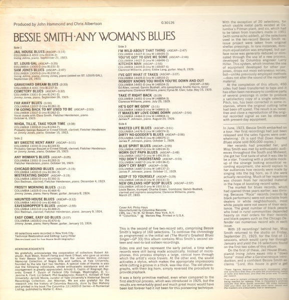 Bessie Smith : Any Woman's Blues (2xLP, Album, Comp, Mono, RE, Pit)