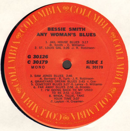 Bessie Smith : Any Woman's Blues (2xLP, Album, Comp, Mono, RE, Pit)