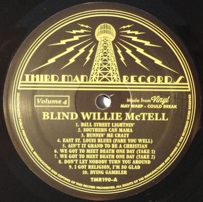 Blind Willie McTell : Complete Recorded Works In Chronological Order Volume 4 (LP, Comp, 180)