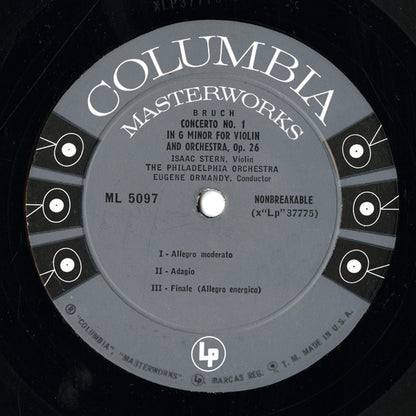 Édouard Lalo, Max Bruch / The Philadelphia Orchestra Conducted By Eugene Ormandy, Isaac Stern : Lalo: Symphonie Espagnole In D Minor, Op. 21, Bruch: Violin Concerto In G Minor, Op. 26 (LP, Album)