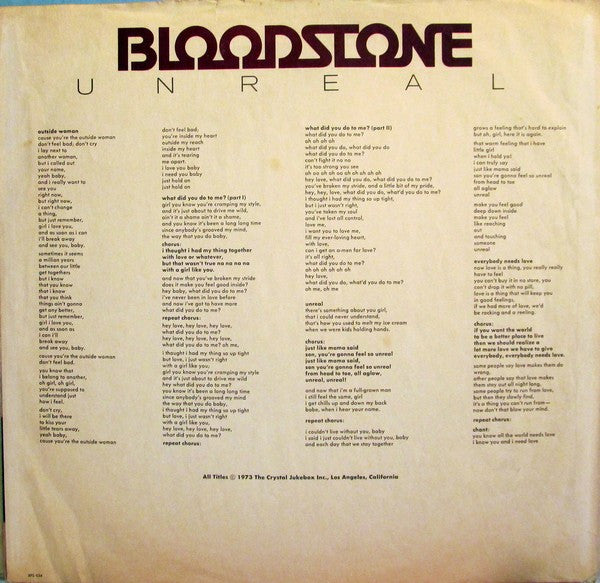 Bloodstone : Unreal (LP, Album, Club)