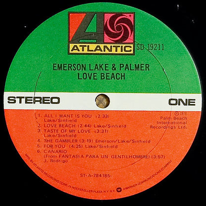 Emerson, Lake & Palmer : Love Beach (LP, Album, Gol)