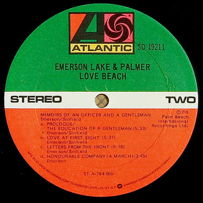 Emerson, Lake & Palmer : Love Beach (LP, Album, Gol)