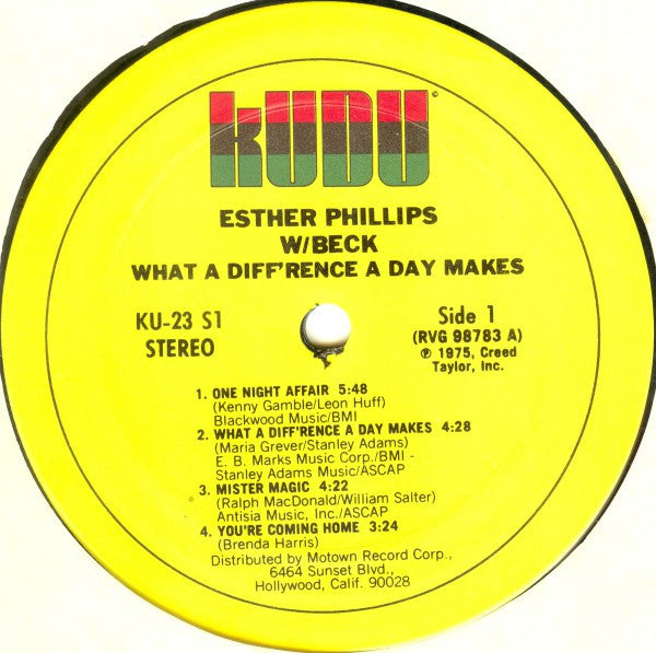 Esther Phillips W/ Joe Beck : What A Diff'rence A Day Makes (LP, Album)