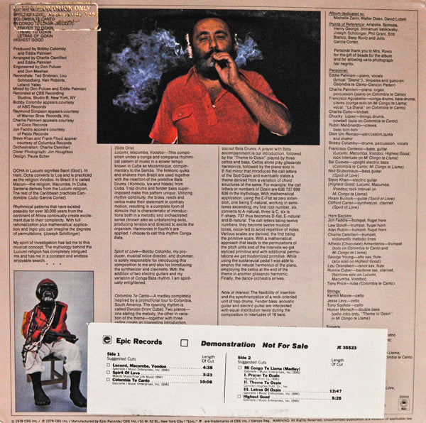 Eddie Palmieri : Lucumi, Macumba, Voodoo (LP, Album, Promo)