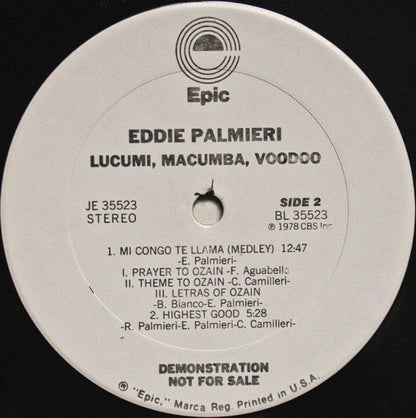 Eddie Palmieri : Lucumi, Macumba, Voodoo (LP, Album, Promo)