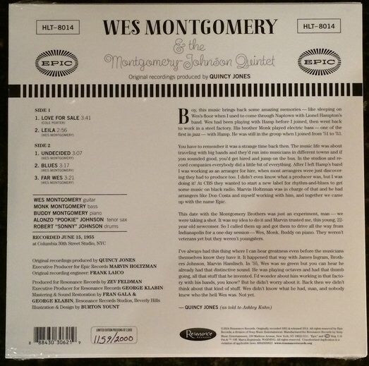 Wes Montgomery & The Montgomery-Johnson Quintet : Wes Montgomery & The Montgomery-Johnson Quintet (10", Ltd, Num)