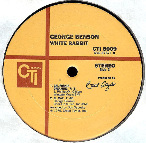 George Benson : White Rabbit (LP, Album, RE)