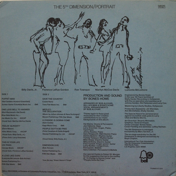 The Fifth Dimension : Portrait (LP, Album, 'BW)