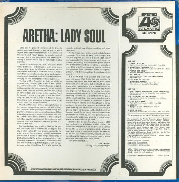 Aretha Franklin : Lady Soul (LP, Album, CT )