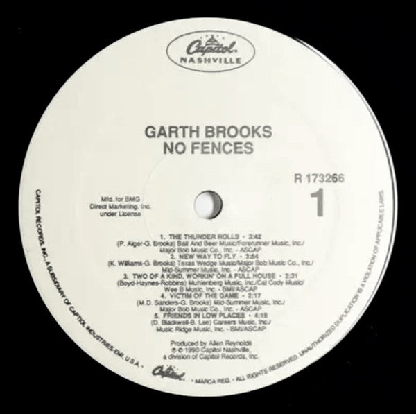 Garth Brooks : No Fences (LP, Album, Club)