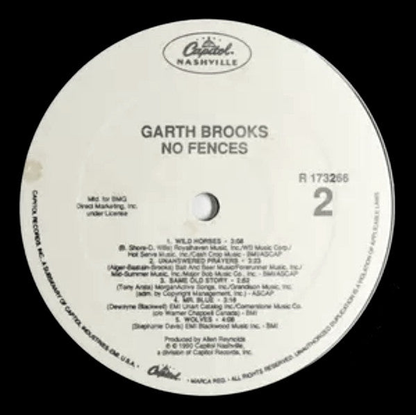 Garth Brooks : No Fences (LP, Album, Club)