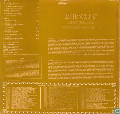 Lester Young : Live Recording 1948 At "Royal Roost" New-York City (LP)