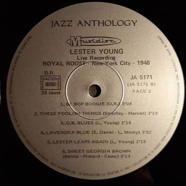 Lester Young : Live Recording 1948 At "Royal Roost" New-York City (LP)