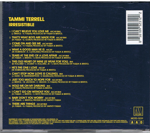 Tammi Terrell : Irresistible Tammi Terrell (CD, Album, RE, RM)