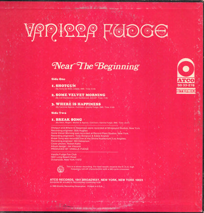 Vanilla Fudge : Near The Beginning (LP, Album, CT)