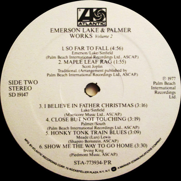 Emerson, Lake & Palmer : Works Volume 2 (LP, Album, PR )