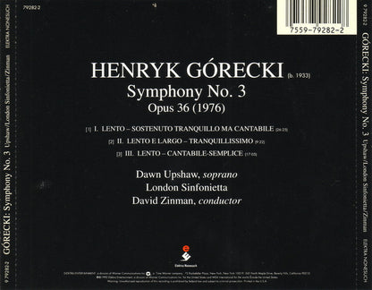 Henryk Górecki - Dawn Upshaw, London Sinfonietta, David Zinman : Symphony No. 3 (CD, Album)