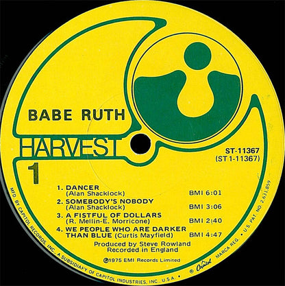 Babe Ruth : Babe Ruth (LP, Album, Jac)