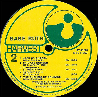 Babe Ruth : Babe Ruth (LP, Album, Jac)