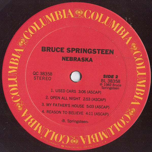 Bruce Springsteen : Nebraska (LP, Album, Pit)