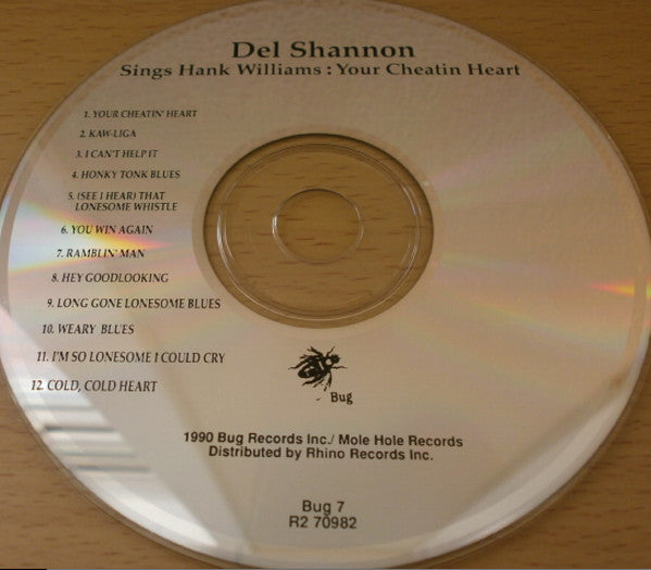 Del Shannon : Sings Hank Williams (CD, Album)