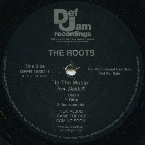 The Roots : In The Music / Here I Come (12", Promo)