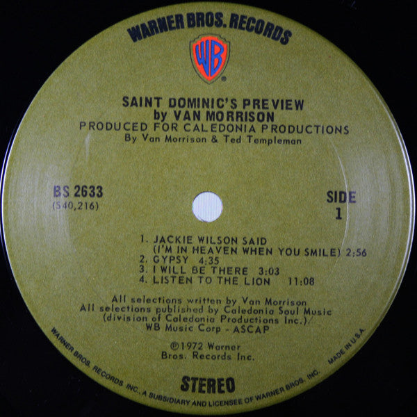 Van Morrison : Saint Dominic's Preview (LP, Album, Ter)