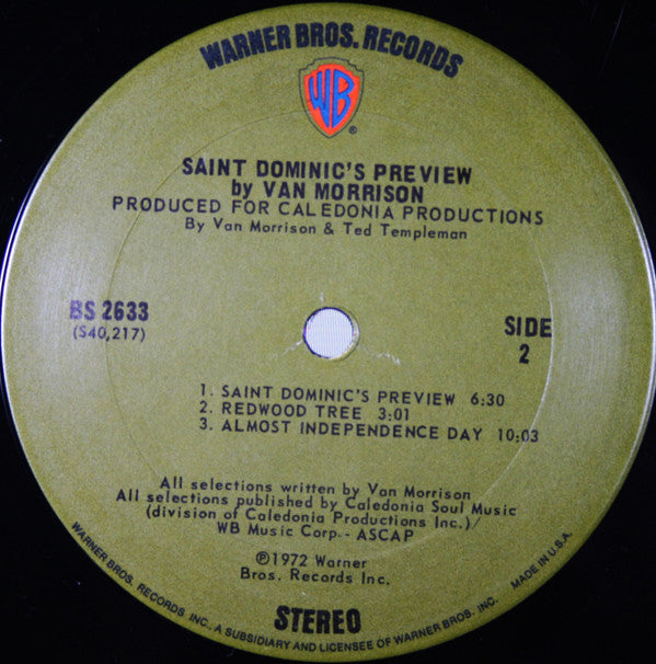 Van Morrison : Saint Dominic's Preview (LP, Album, Ter)