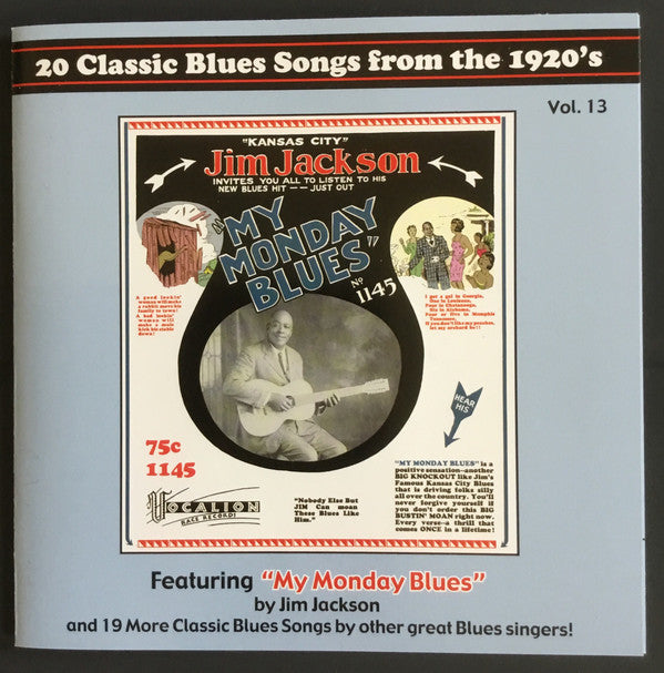 Various : 20 Classic Blues Songs From The 1920's: Vol. 13 (CD, Comp, RM)